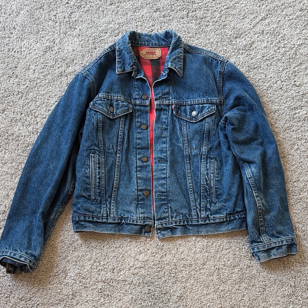 Levi's Blue Denim Jacket with Red Lining